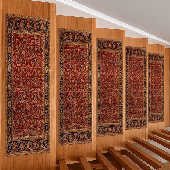Elegant Red and Brown Wall Tapestry